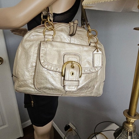 Coach Metallic Large Shoulder Tote Bag Purse with dust bag - Picture 8 of 8